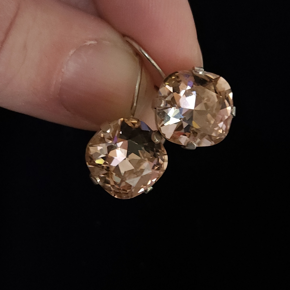Swarovski Crystal Light Peach Drop Earrings